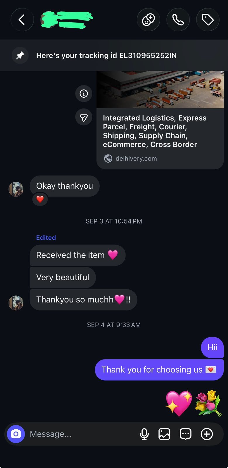 Customer review screenshot