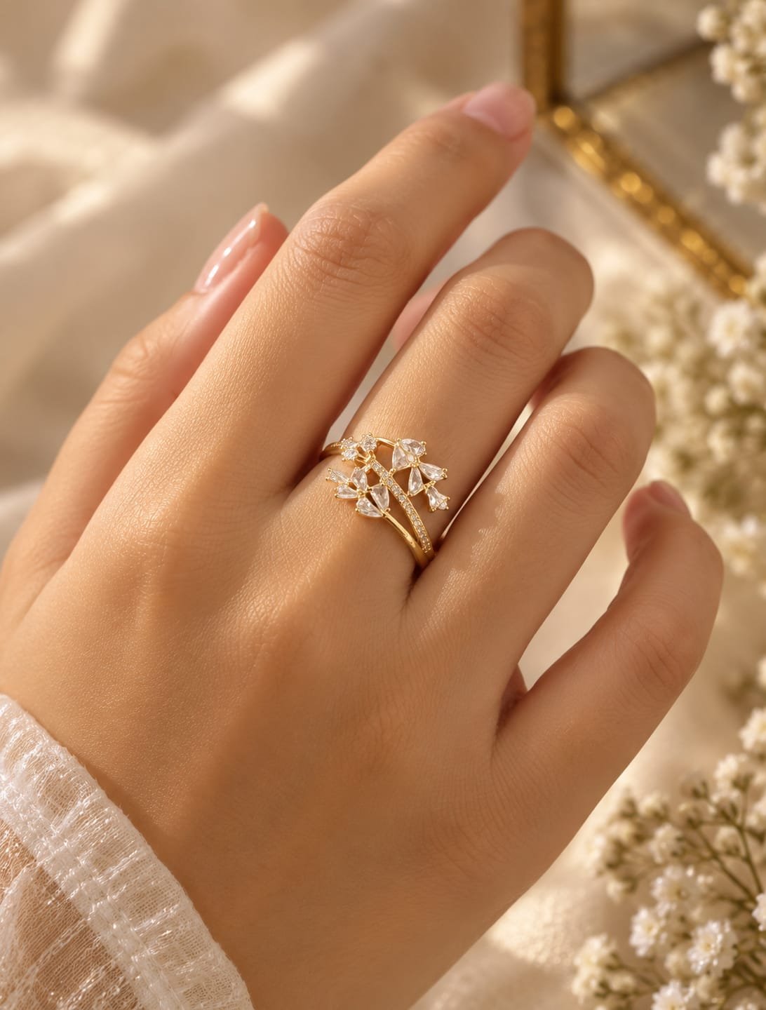 Rings on hands